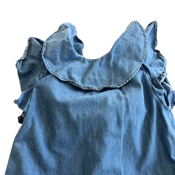 Crewcuts Girls Blue Denim Sleeveless Ruffle Dress size 2 - Picture 2 of 7